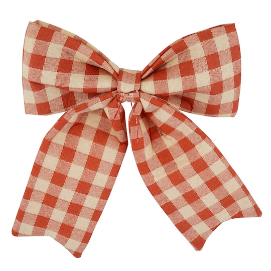 15" Orange Plaid Puffy Bow by Celebrate It®
